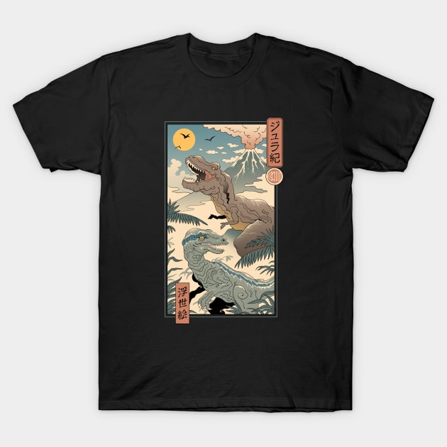 Jurassic Ukiyo-e 2 T-Shirt by Vincent Trinidad Art